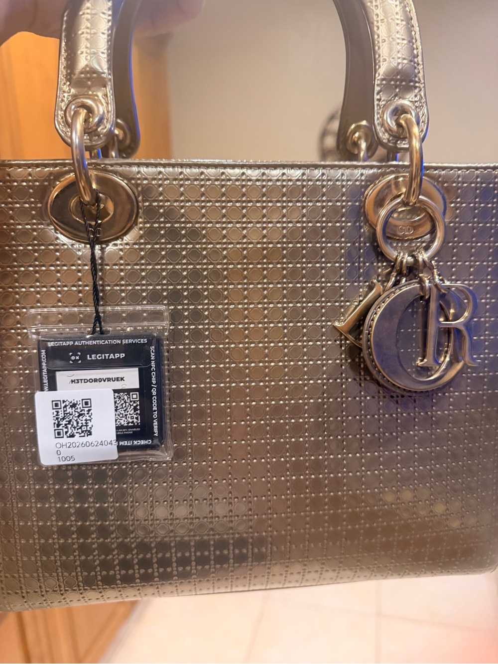 Bronze lady Dior Leather Top-Handle Women’s Bag - Picture 2 of 12